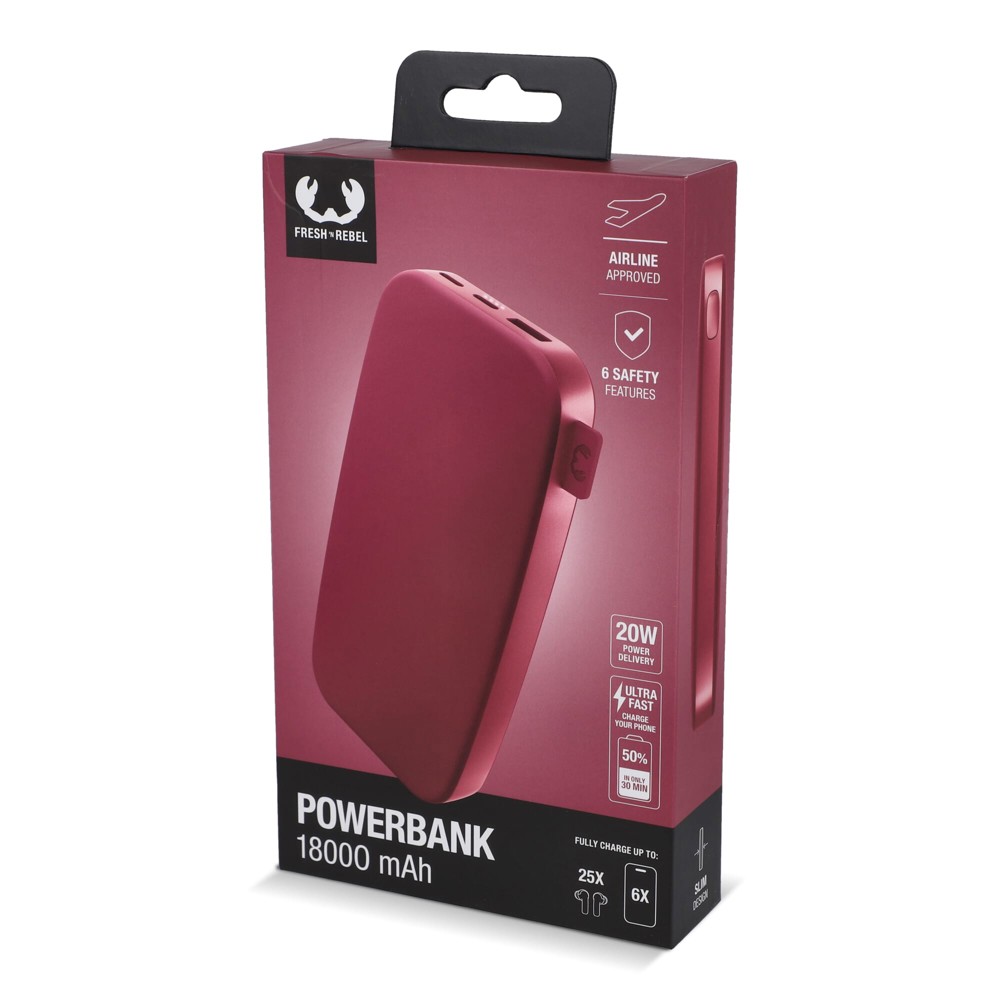 2PB18100 | Fresh 'n Rebel Powerbank 18000mAh USB-C Fast Charging 20W
