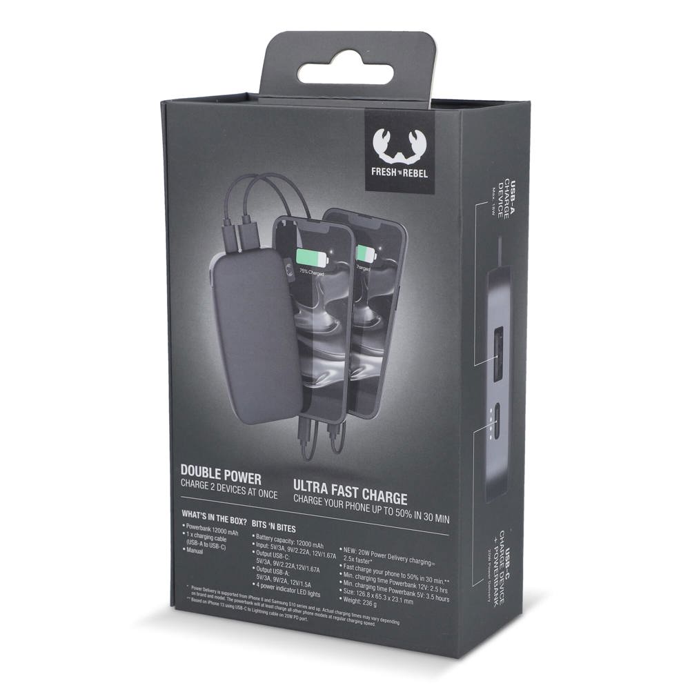 2PB12100 | Fresh 'n Rebel Powerbank 12000 mAh USB-C Fast Charging 20W