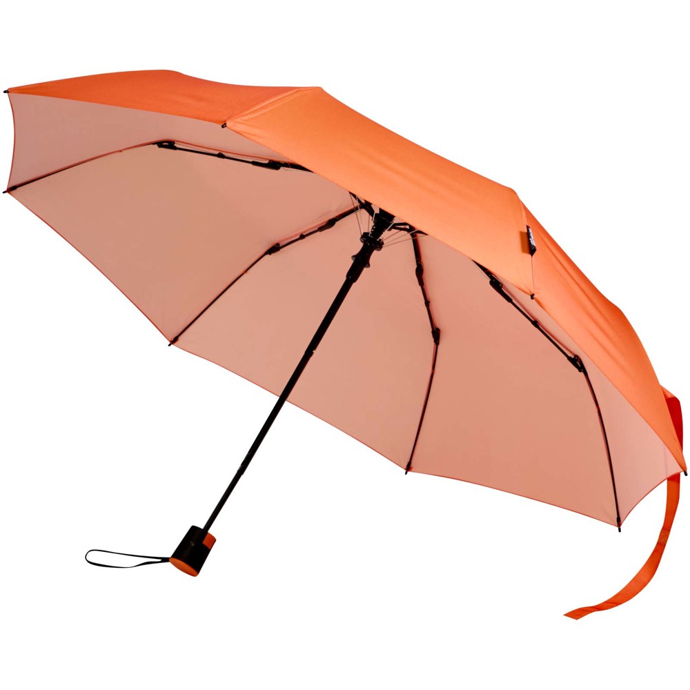 Agnes 21" opvouwbare paraplu met automatische opening van RPET - Oranje