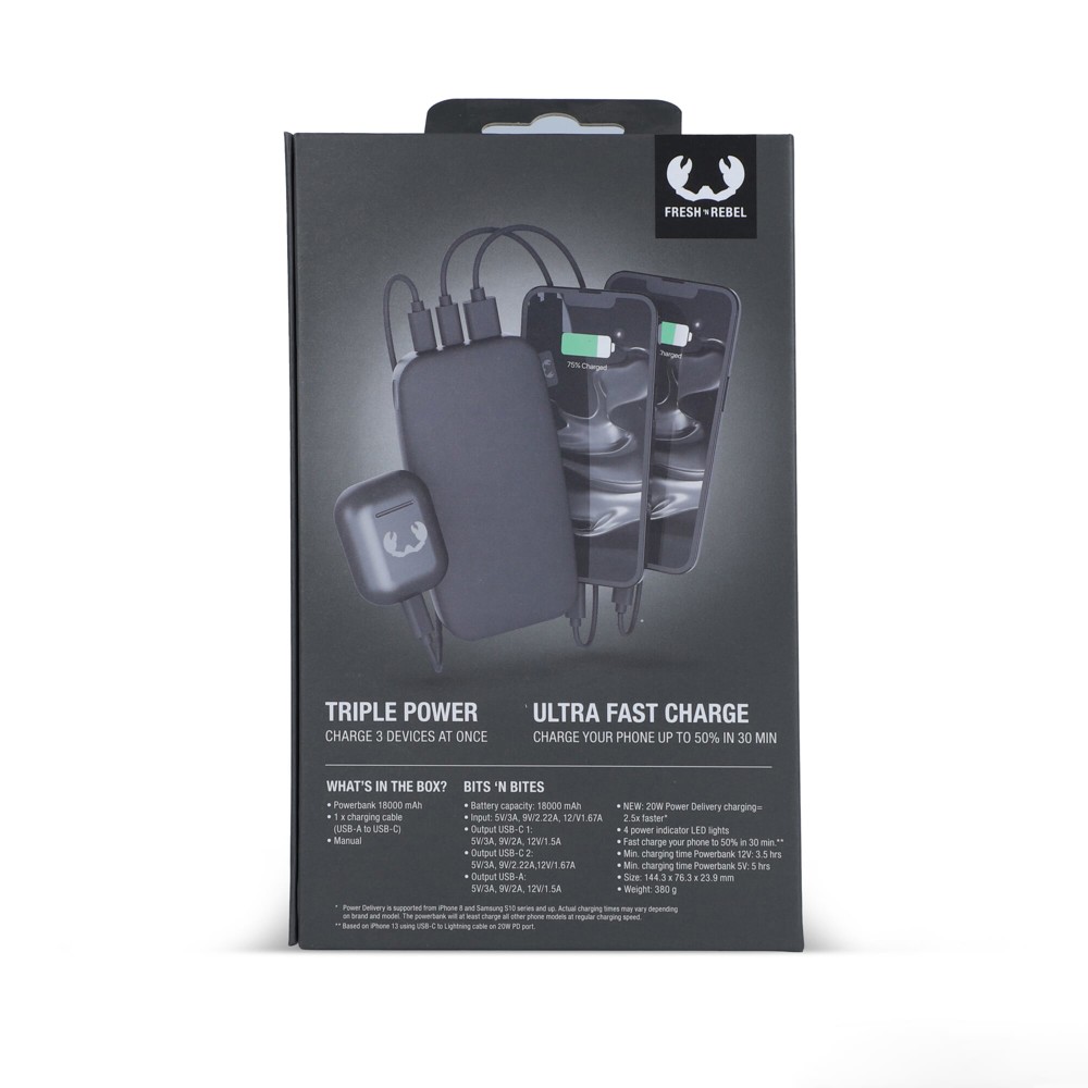 2PB18100 | Fresh 'n Rebel Powerbank 18000mAh USB-C Fast Charging 20W