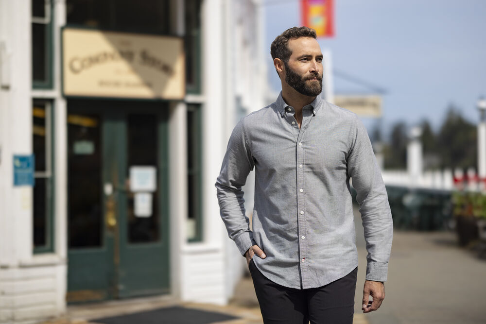Cutter & Buck - Belfair Oxford Shirt Heren French blauw 4XL