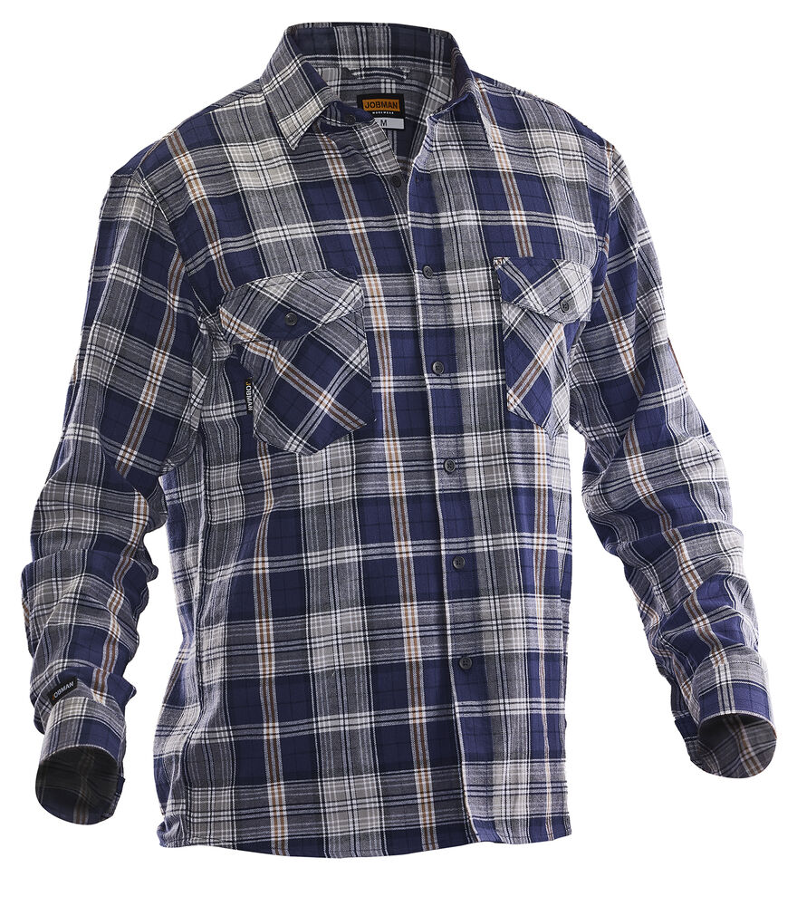 Jobman - 5138 Flannel Shirt Rood/Blauw S