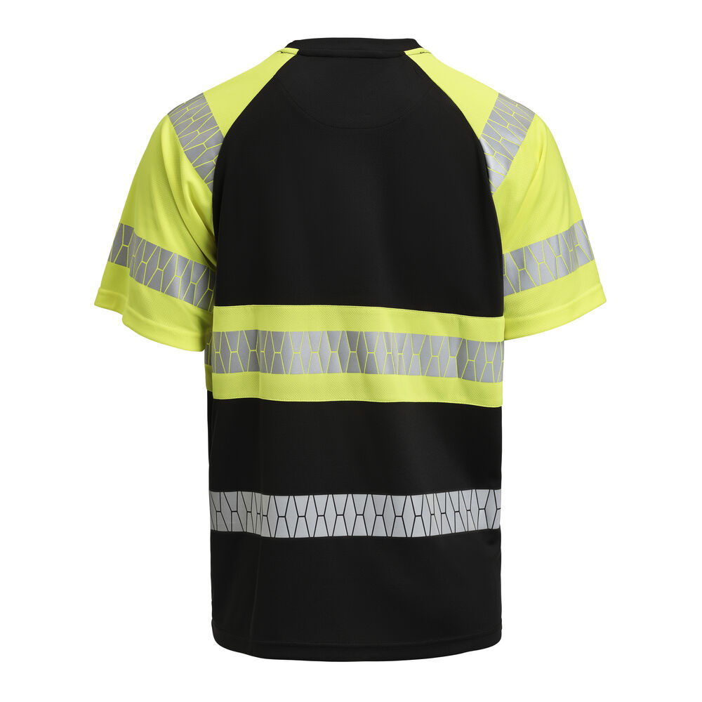 Jobman - 5226 T-shirt Hi-Vis Zwart/Geel 4XL