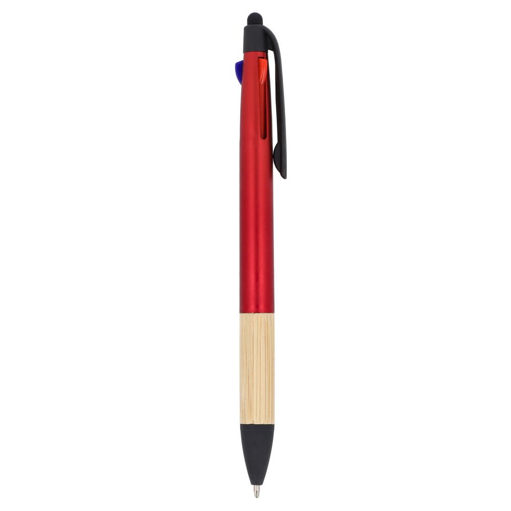 3-kleuren pen met bamboe grip