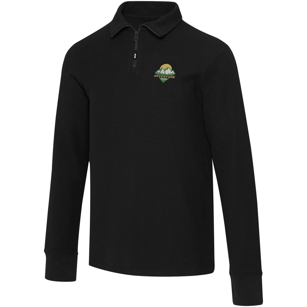 Apollo 245 g/m² uniseks half-zip poloshirt met lange mouwen