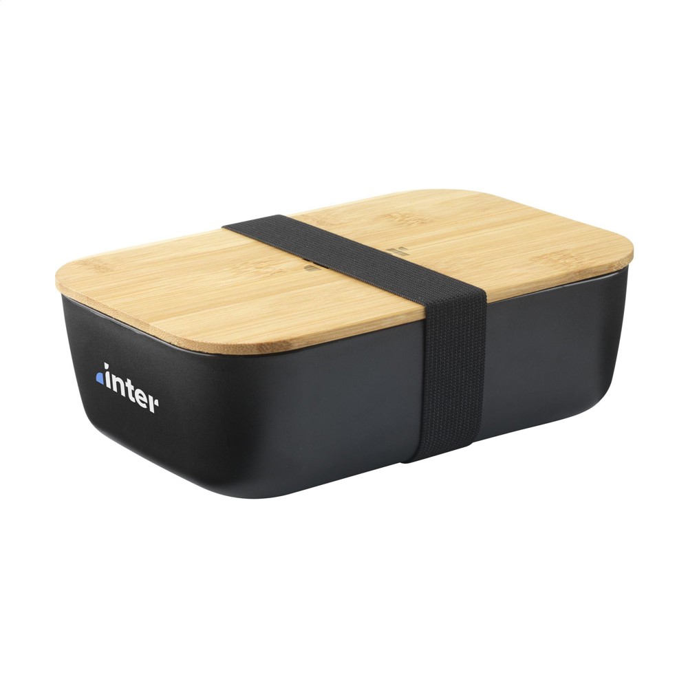 Midori Bamboo Lunchbox - zwart (± PMS Black)