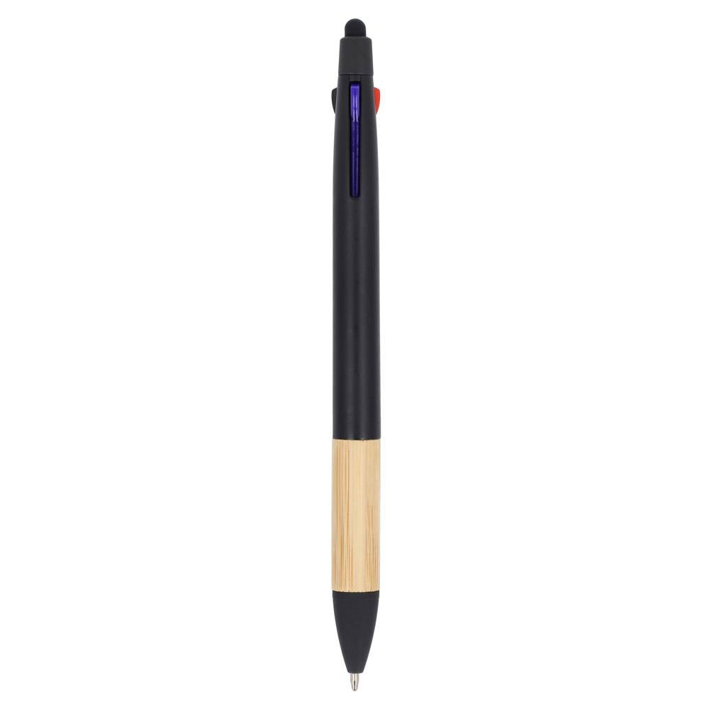 3-kleuren pen met bamboe grip