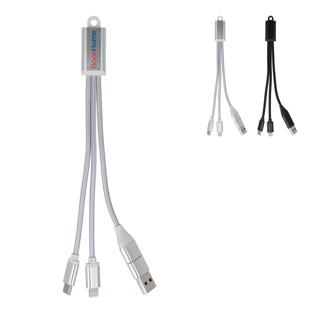 2-in-1 Oplaadkabel USB-A/C naar USB-C &amp; Lightning Aluminium