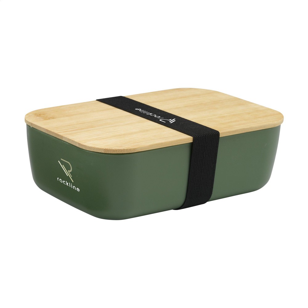 Midori Bamboo Lunchbox - donkergroen (± PMS 2409C)