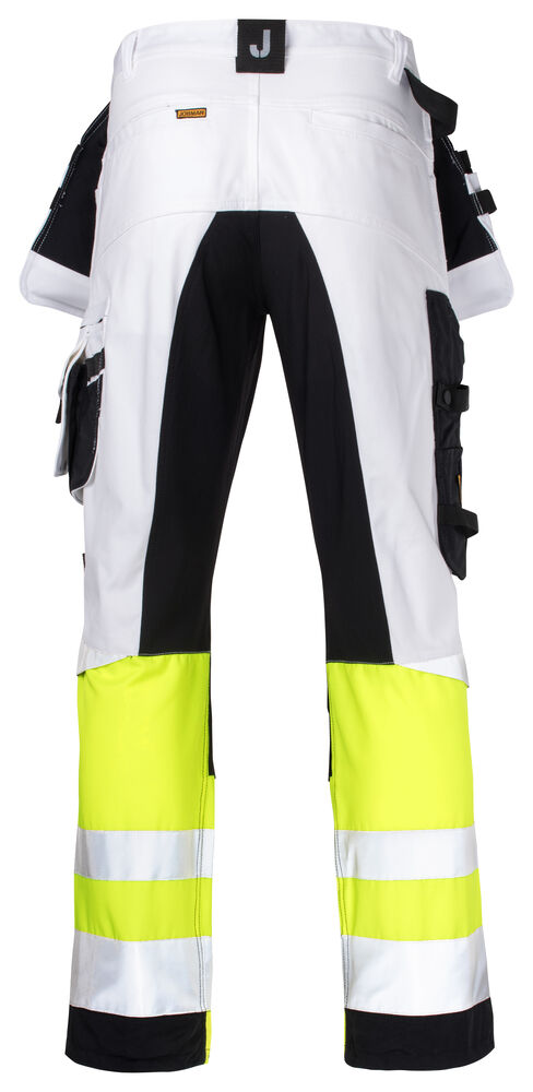 Jobman - 2134 Hi-Vis Stretch Trousers Core HP Wit/Geel 146
