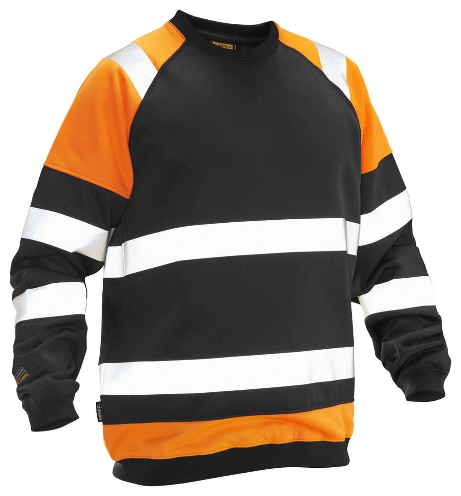 Jobman - 5124 Hi-Vis Sweatshirt - Zwart/HV Oranje