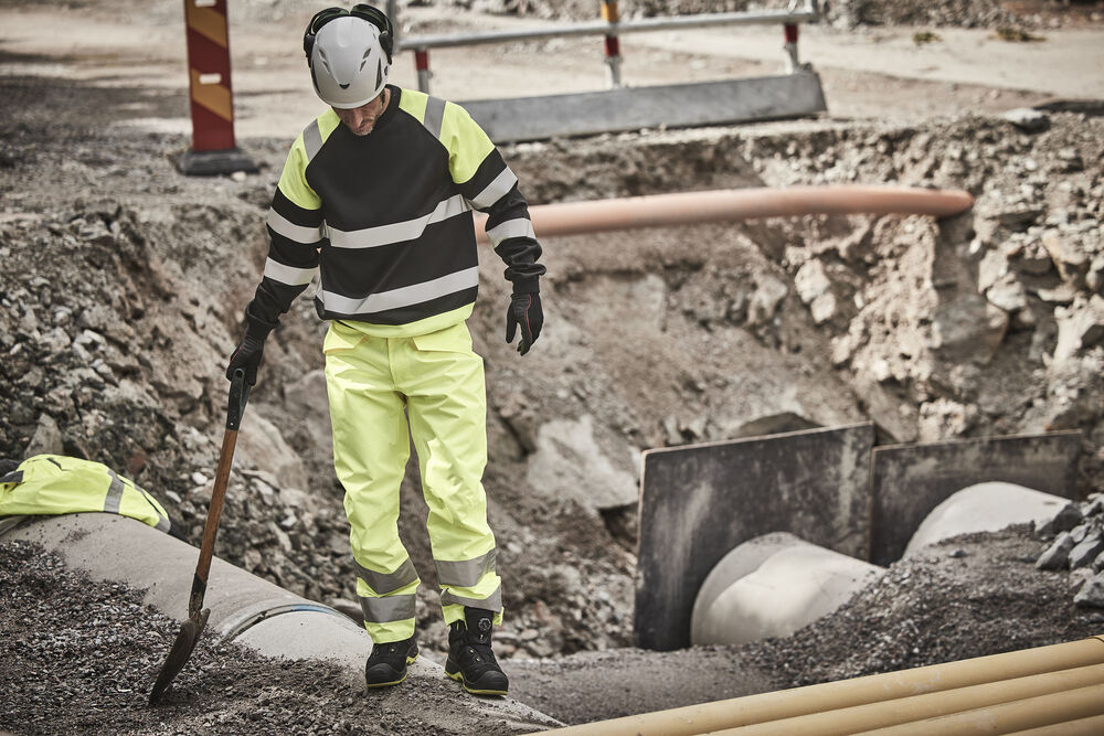 Jobman - 5124 Hi-Vis Sweatshirt Zwart/HV Geel 4XL