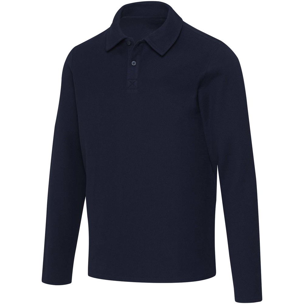 Apollo 245 g/m² uniseks poloshirt met lange mouwen - Marineblauw