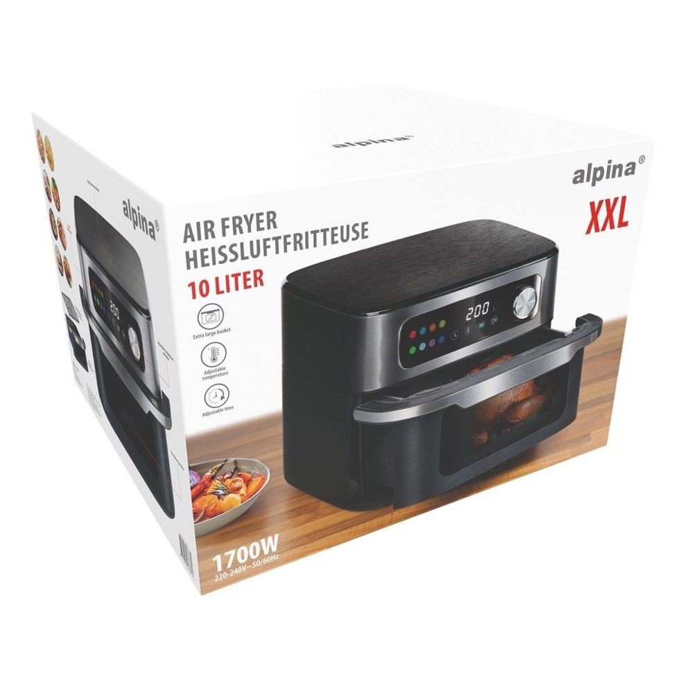 ALPINA 10L XXL Digital Air Fryer- Zwart