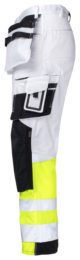 Jobman - 2134 Hi-Vis Stretch Trousers Core HP Wit/Geel 146