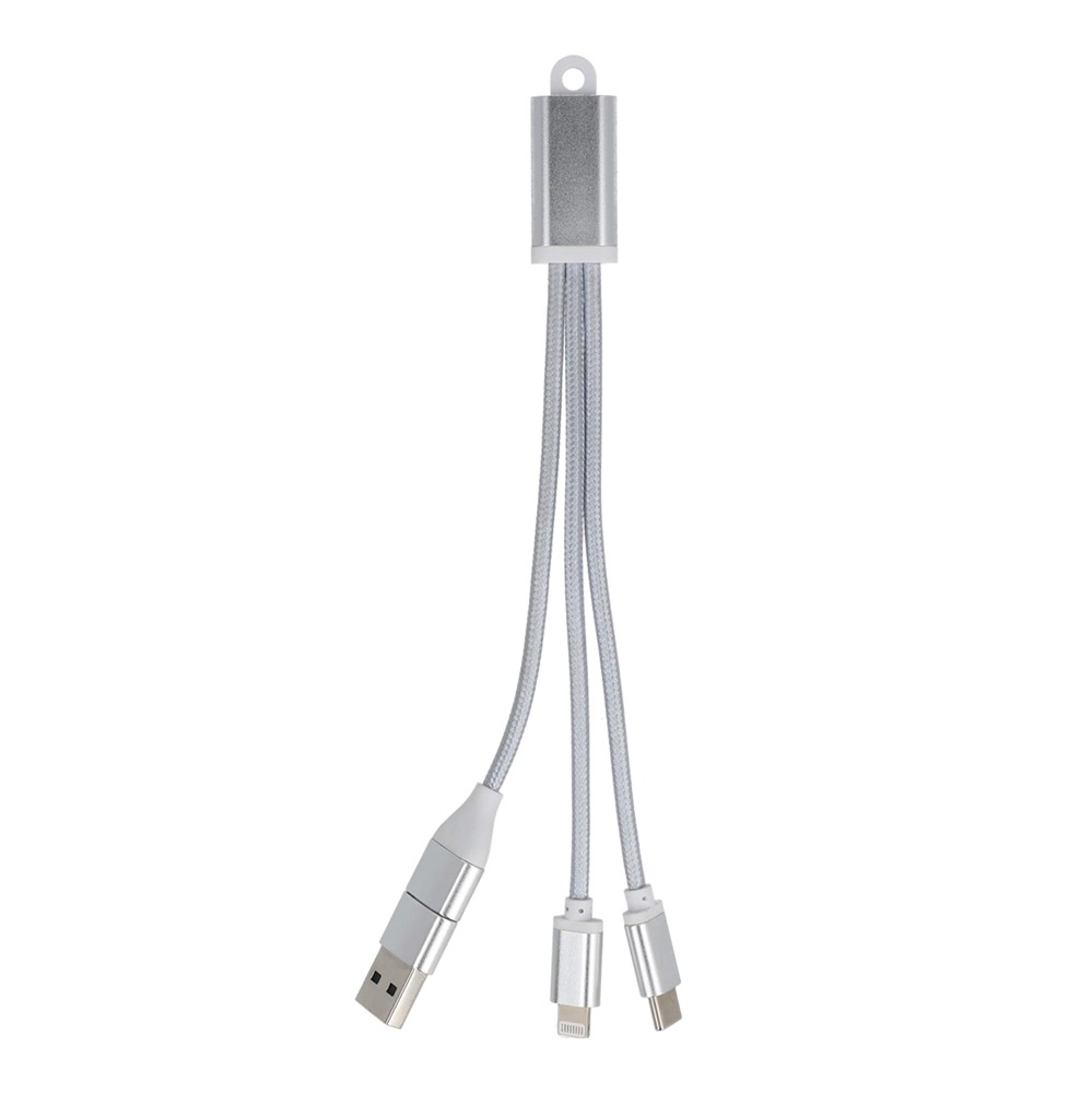 2-in-1 Oplaadkabel USB-A/C naar USB-C &amp; Lightning Aluminium