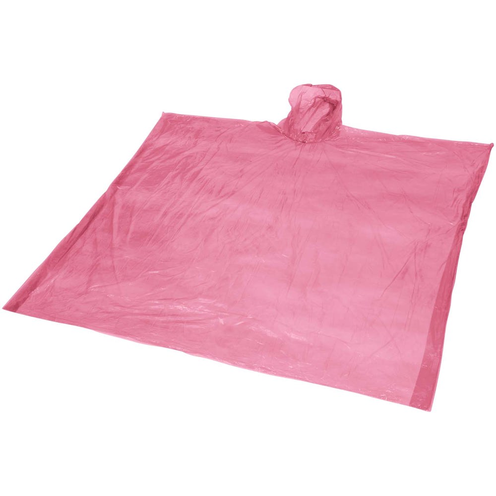 Ziva wegwerp regenponcho met opbergtasje - rood