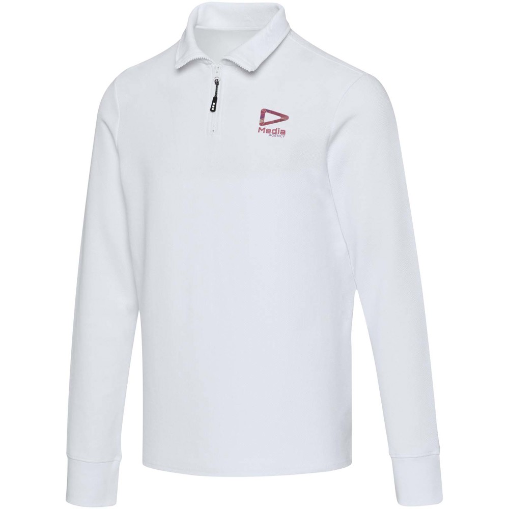 Apollo 245 g/m² uniseks half-zip poloshirt met lange mouwen
