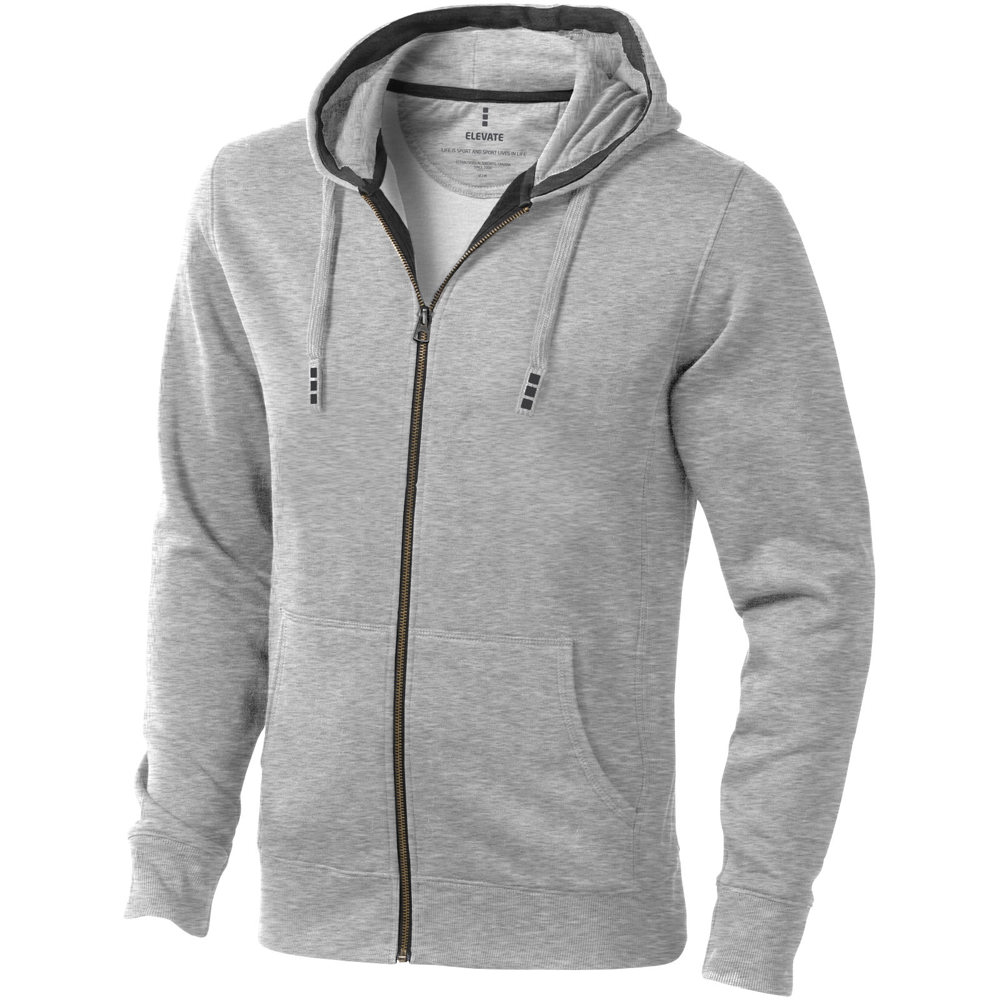 Arora 300 g/m² unisex hoodie met ritssluiting - Grijs gemêleerd