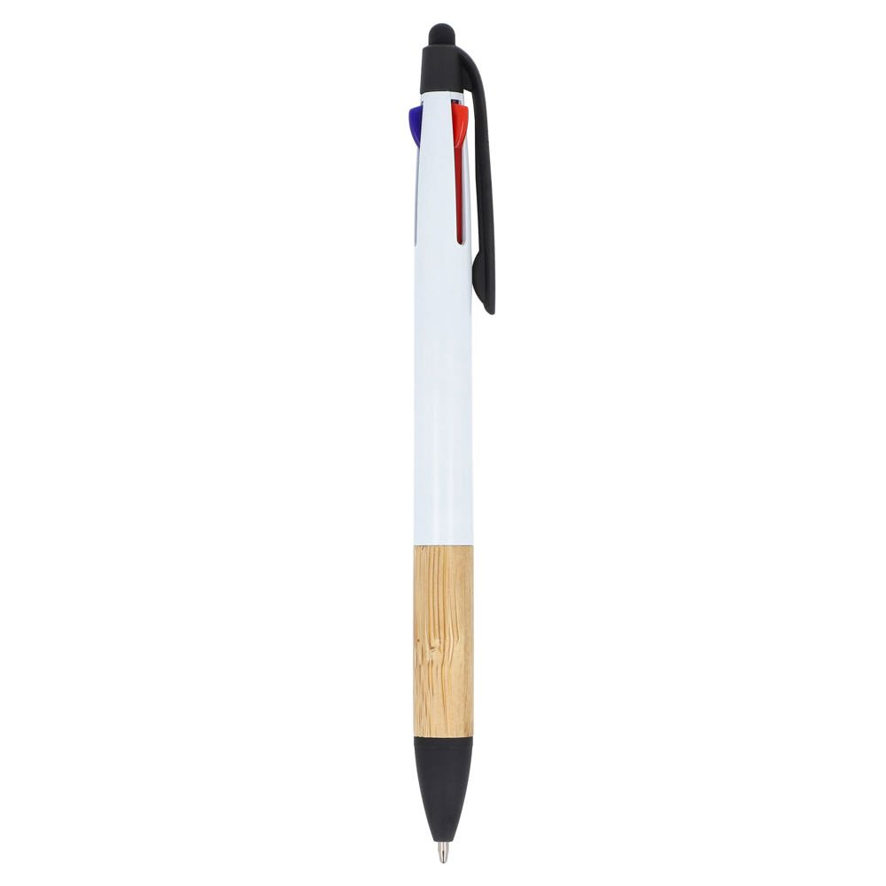 3-kleuren pen met bamboe grip