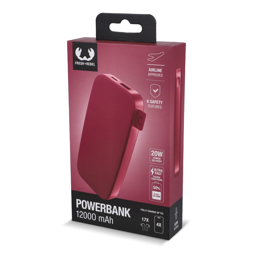 2PB12100 | Fresh 'n Rebel Powerbank 12000 mAh USB-C Fast Charging 20W