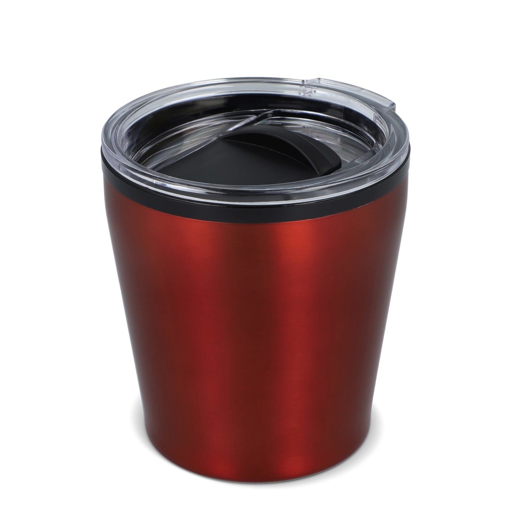 Koffiebeker metallic 180ml - Donker Rood