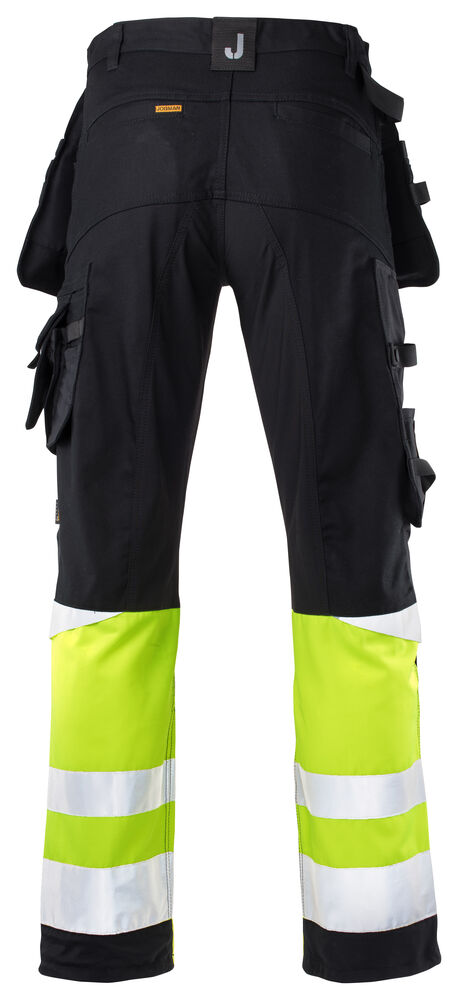 Jobman - 2134 Hi-Vis Stretch Trousers Core HP Zwart/Geel 104