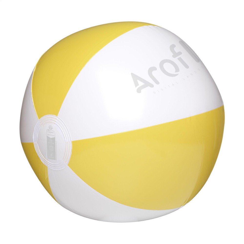 BeachBall Ø 27 cm strandbal - wit/geel (± PMS 7405)