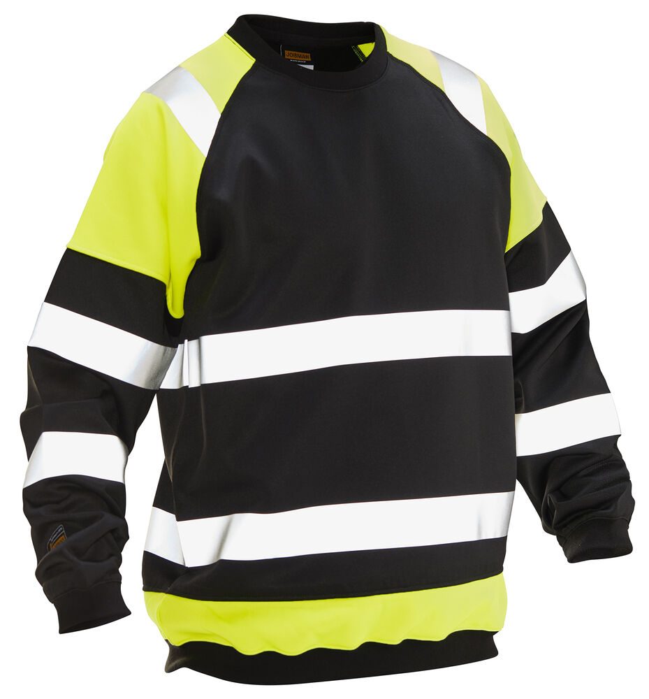 Jobman - 5124 Hi-Vis Sweatshirt - Zwart/HV Geel
