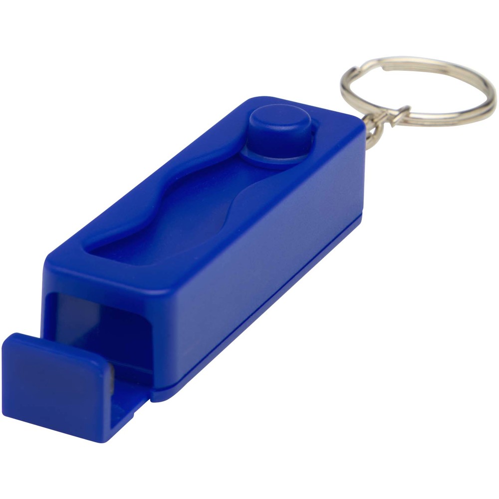 Aggia telefoonstandaard van gerecycled plastic met fidgetspeeltje