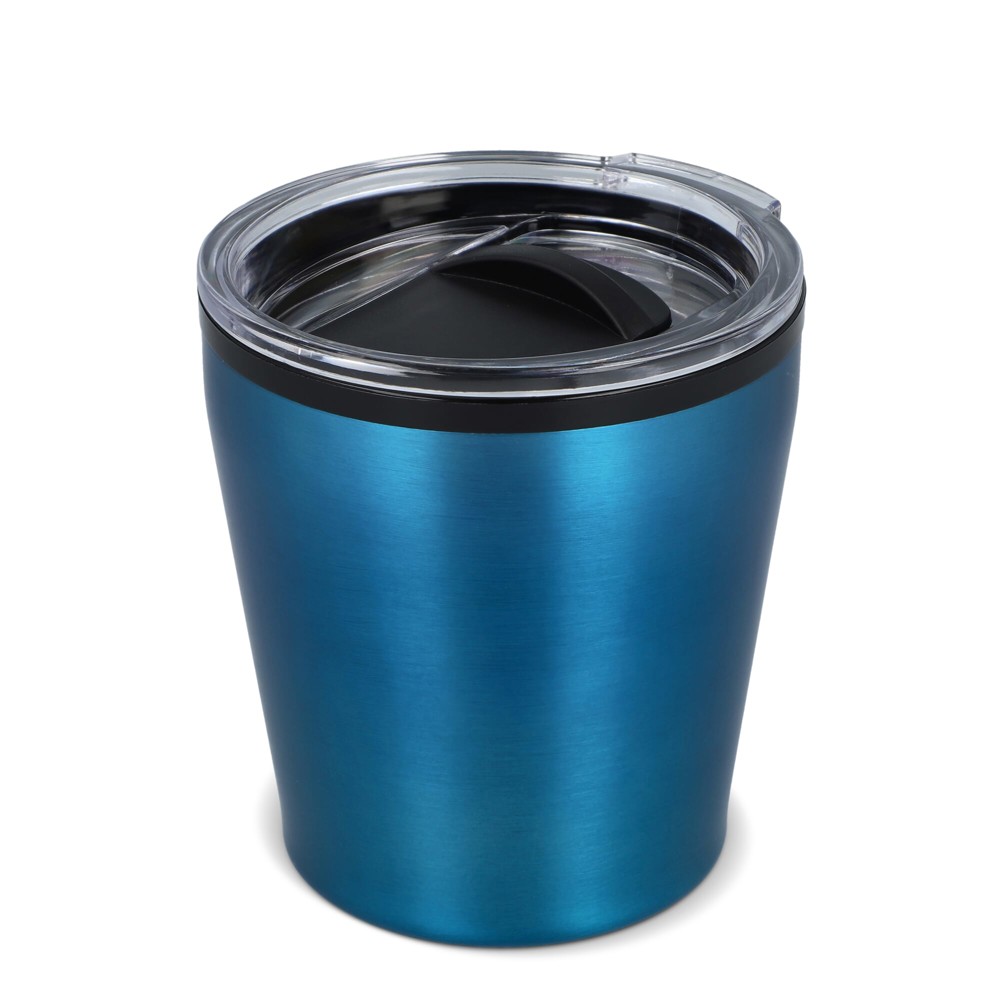 Koffiebeker metallic 180ml - lichtblauw