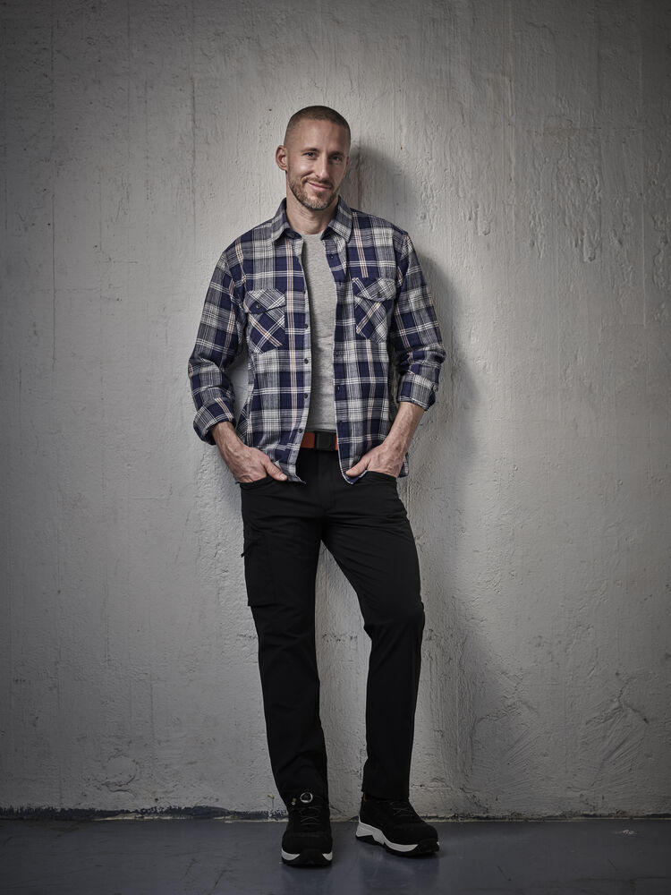 Jobman - 5138 Flannel Shirt Rood/Blauw S
