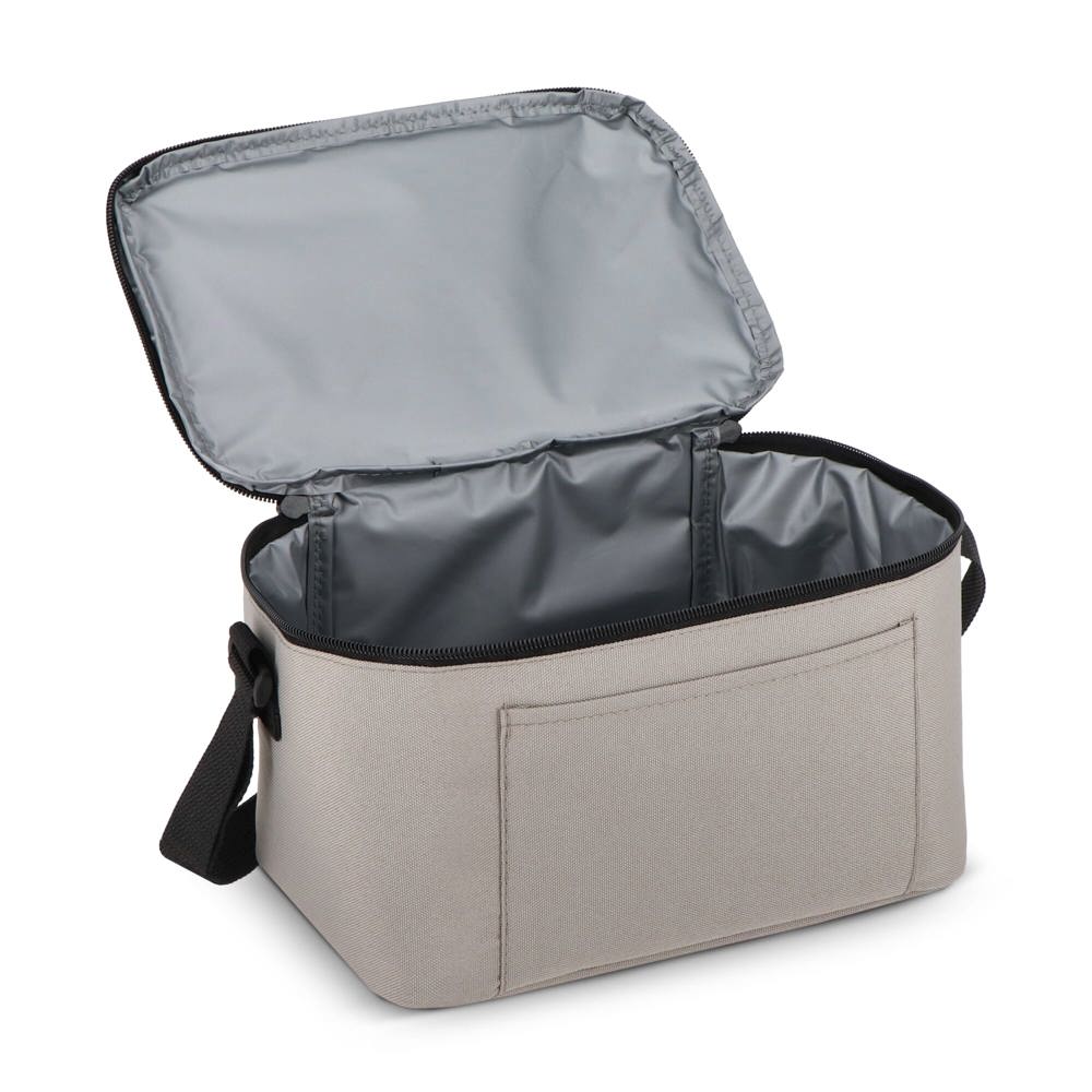600D gerecycled PET koeltas voor 6 blikjes 25 x 14.5 x 15.5 cm 5 L