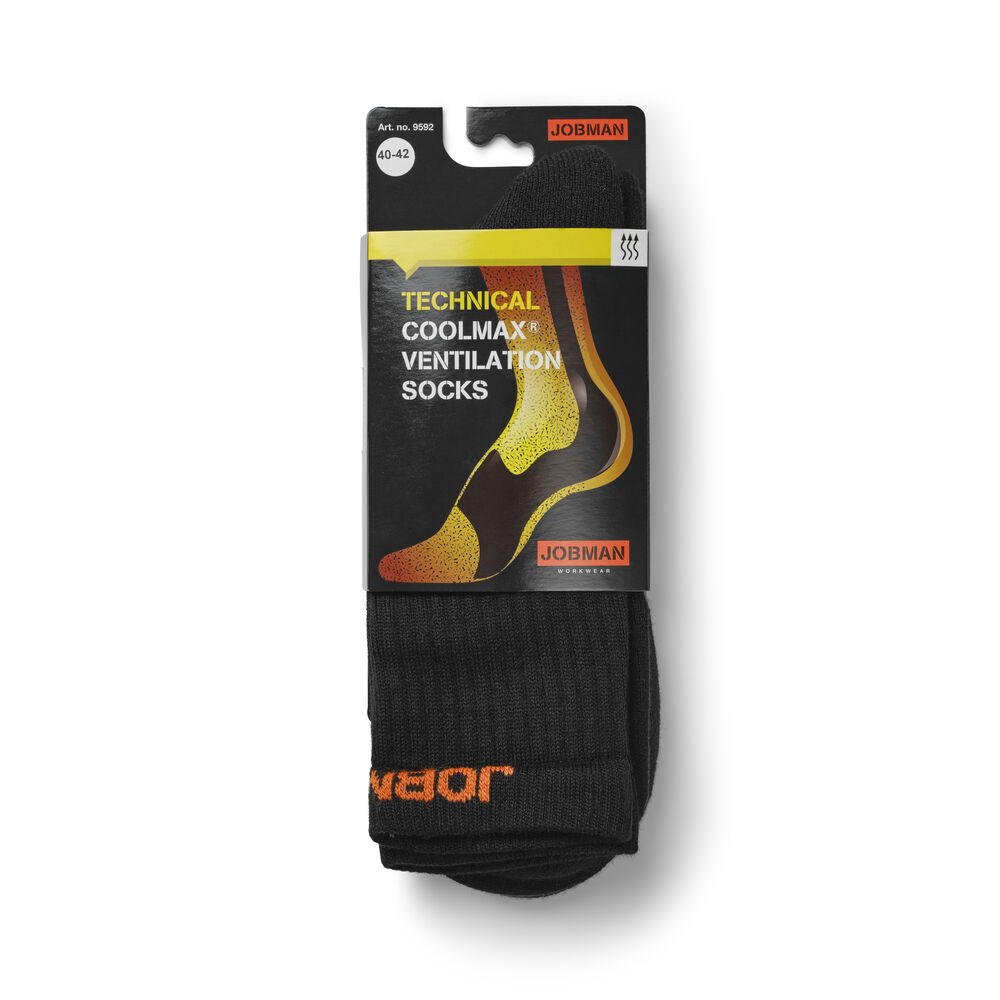 Jobman - 9592 Coolmax® Socks Zwart 37