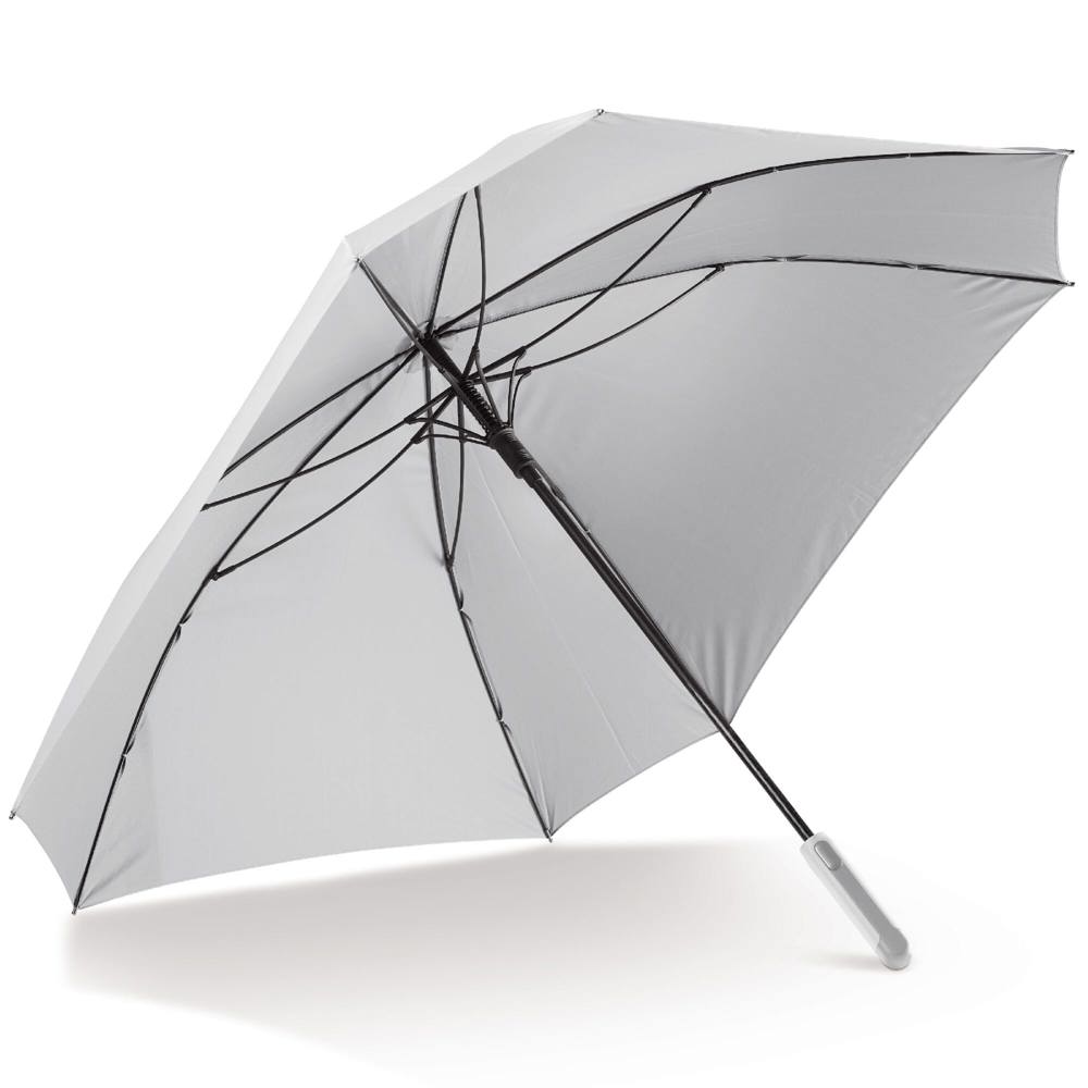 Deluxe vierkante paraplu met draaghoes 27” auto open - Wit