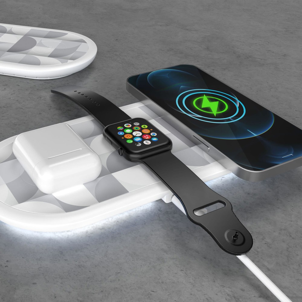 3-in-1 Draadloze Oplader 15 W, Smartphone / Apple Watch / AirPod
