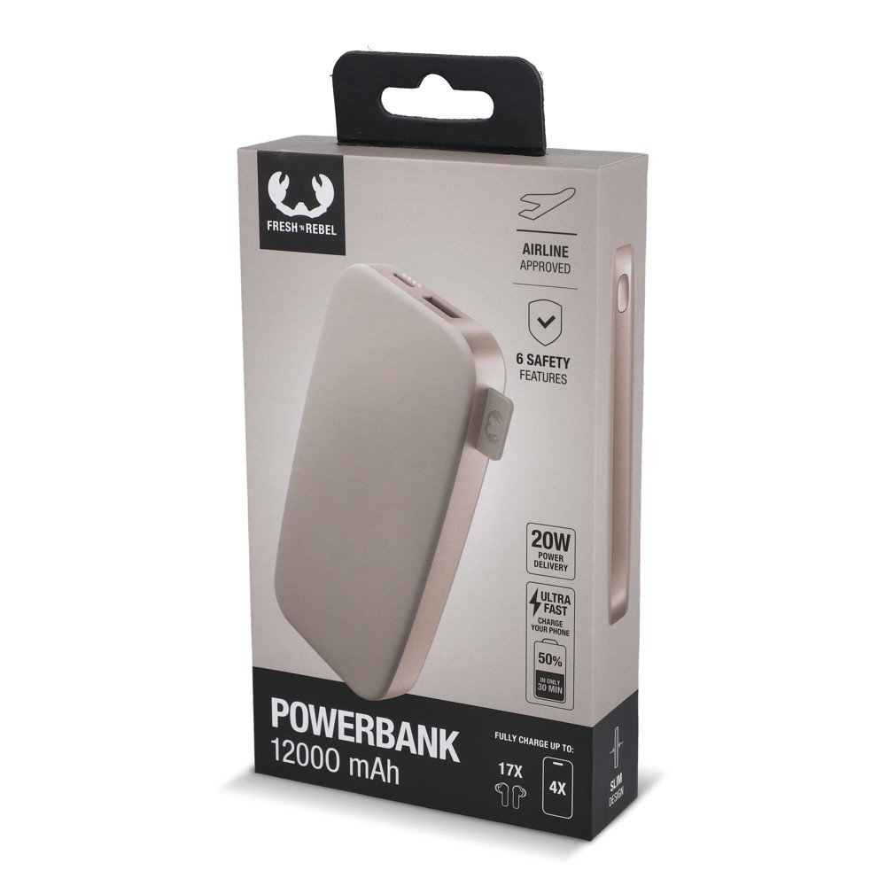 2PB12100 | Fresh 'n Rebel Powerbank 12000 mAh USB-C Fast Charging 20W