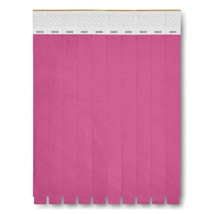 TYVEK - Èèn vel met 10 event armbandjes - Fuchsia